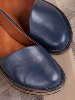 Комфортные женские туфли на плоской подошве/ Слиперы (7559-02)