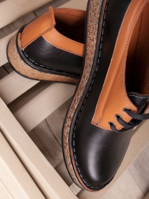 Комфортные женские туфли на плоской подошве/ Слиперы (7555-01)