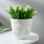 Кашпо со вставкой Lucky Friday Boho, 1,4 л, d=14,5 см , цвет песочно-серый