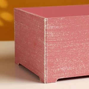 Набор ящиков деревянных  "Прованс" 3 в 1   (25х14,5х10;  23х12,5х9;  21х10х8)см розовый кора