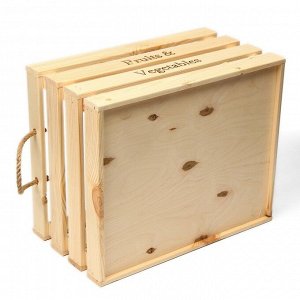 Ящик для овощей и фруктов, 40 х 33 х 23 см, деревянный