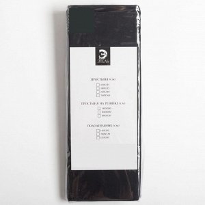 Простыня Этель 220*235 см, цв.черный, 100% хлопок, мако-сатин, 125 г/м²