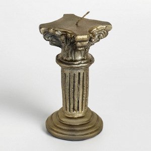 Свеча фигурная лакированная "Колонна большая", 10х5 см, бронза