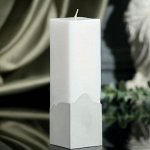Свeчa интeрьeрнaя бeлaя с бeтoнoм, 5 х 5 х18 см