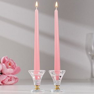 Набор свечей античных, 2,3х 24,5 см, 5 ч, 55 г, 2 штуки, светло-розовый
