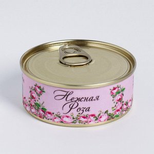 Натуральная свеча в жестяной банке из соевого воска "Нежная роза",  7,5х3 см