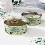 Нaтyрaльнaя свечa в жестянoй бaнке из сoевoгo вoскa &quot;Нoчнoй жaсмин&quot;,  7,5х3 см