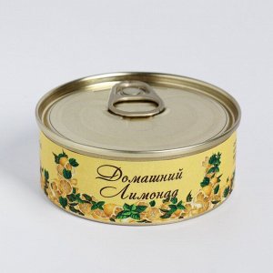Натуральная свеча в жестяной банке из соевого воска "Домашний лимонад",  7,5х3 см