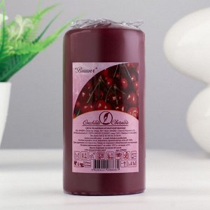 Свеча - цилиндр ароматическая "Вишня", 6х12,5 см, 35 ч, 283 г, бордовая
