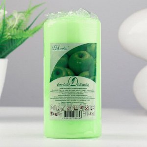 Свеча - цилиндр ароматическая "Яблоко", 6х12,5 см, 35 ч, 283 г, зеленый