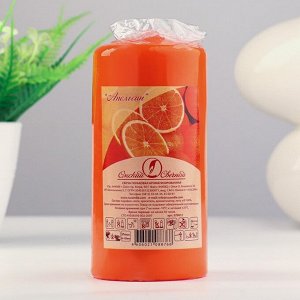 Свеча - цилиндр ароматическая "Апельсин", 6х12,5 см, 35 ч, 283 г, оранжевая
