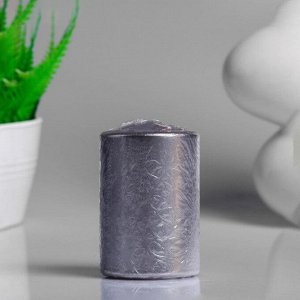 Свеча - цилиндр парафиновая, лакированная, серебряный металлик, 5,6?8 см