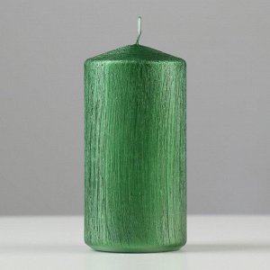 Свеча - цилиндр "Винтаж", 5х10 см, зеленая