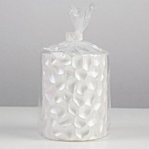 Свеча - цилиндр "ICEBERG", 8х6,5 см, белый перламутр