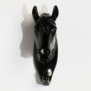 Декор настенный-вешалка "Конь"12 x 3.8 см, чёрный