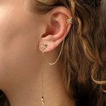Серьга &quot;Каффа&quot; северная звезда, цвет белый в золоте