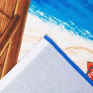 Полотенце пляжное Релакс 100х150 см, синий, хлопок