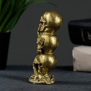 Статуэтка "Три черепа" состаренное золото, 10х4х4см