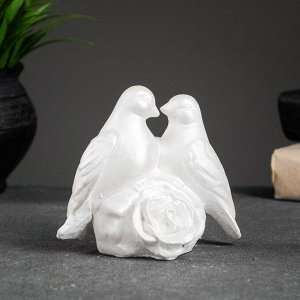 Фигурка гипс «Голуби», перламутровый, 12x12x7 см