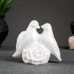 Фигурка гипс «Голуби», перламутровый, 12x12x7 см