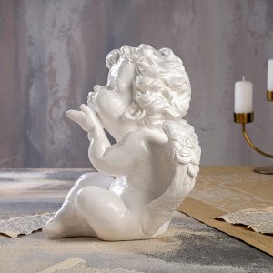 Статуэтка "Ангел сидит", белая, гипс, 30 см