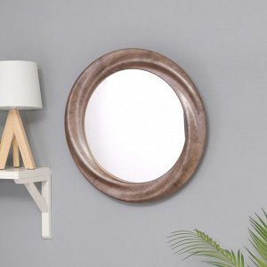Зеркало настенное, круглое, коричневый, d=51.6 см