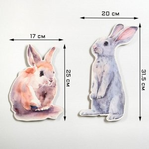 Декор настенный "Кролики", 20х31.5 см, 17х25 см