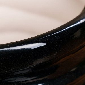 Цветочный горшок "Дюна", черный, глянец, керамика, 5 л