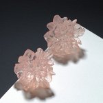Серьги ассорти &quot;Цветок&quot; пионы, цвет светло-розовый, d=2.5