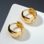Серьги-кольца &quot;Эстетика&quot; круг, цвет золото, d=1