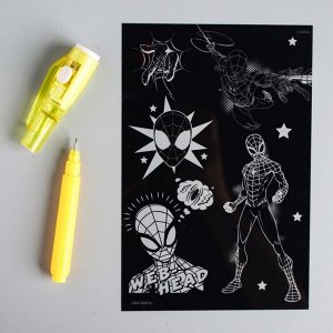 Набор для рисования в темноте "Магия света", Человек-паук