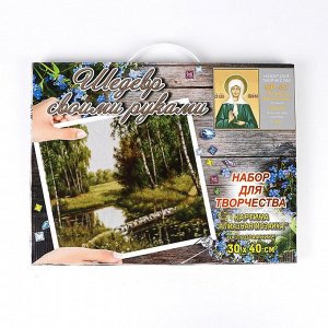 Алмазная мозаика на подрамнике «Матрона Московская» 40 ? 30 см + наклейка
