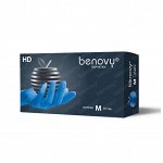 BENOVY Nitrile MultiColor, перчатки нитриловые, особопрочные, голубые, M, 50 пар в упаковке