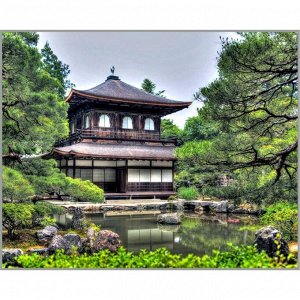 Алмазная мозаика «Сады Киото» 40 * 50 см, 40 цв. + наклейка