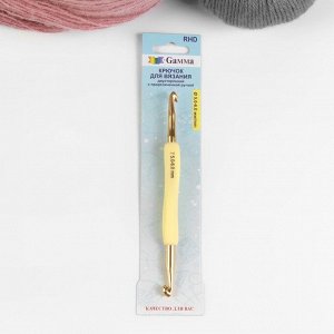 Крючок для вязания, двусторонний, с прорезиненной ручкой, d = 5/6 мм, 13,5 см