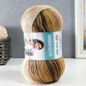 Пряжа "Angora Active" 25% мохер, 75% акрил 500м/100гр (843 беж корич)