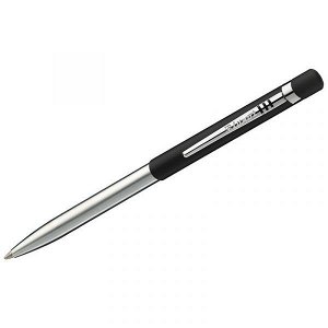 Ручка подарочная шариковая Luxor "Gemini" синяя, 1,0мм, корпус черный/хром, кнопочный механизм