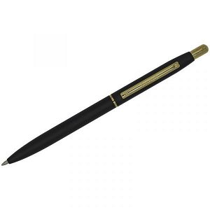 Ручка подарочная шариковая Luxor "Sterling" синяя, 1,0мм, корпус черный/золото, кнопочный механизм