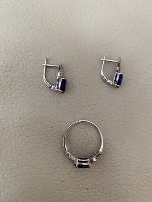 Комплект (серьги и кольцо размер 17,5) серебро SOKOLOV с фианитами