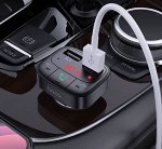Автомобильное зарядное устройство HOCO E59 Promise , 2*USB + FM-тансмиттер, 3.1A QC, черный, дисплей,Bluetooth,FM/SD