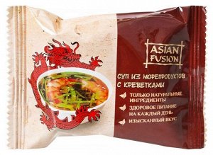 Суп ASIAN FUSION из морепродуктов с креветками 12г, (1шб x 10шт))(1 уп х 8 шб)(#10) (шк 0686) Китай