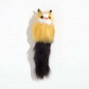 Игрушка для кошек "Кот-дружок", искусственный мех, корпус 7 см, жёлтая/чёрная