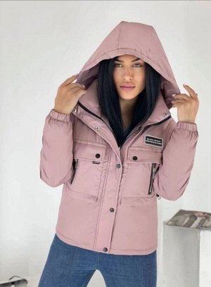 Женская Одежда 14001 "Однотон - Большие Карманы" Розовая