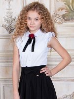 Блузка Соль&amp;Перец короткий рукав с брошью