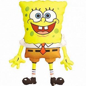 6398902 Шар-фигура, фольга, "Губка Боб/Spongebob Squarepants" (AN), 32"/78 см