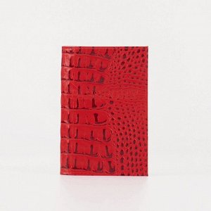 Обложка для паспорта, кайман, цвет красный 3507032