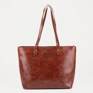 Набор сумок на молнии, цвет коричневый