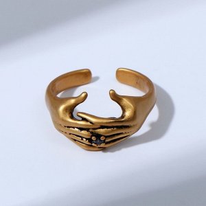 Кольцо "Медь" руки, цвет золото, безразмерное