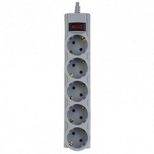 Фильтр сетевой Perfeo "POWERX", 3,0м, 5 розеток, серый. PF_A4717
