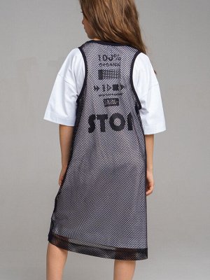 Комплект трикотажный для девочек: платье-футболка, туника